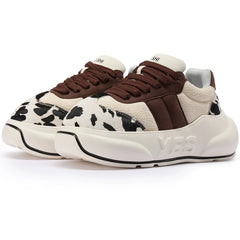 Cow Chunk – Sneakers cu platformă cu imprimeu de vacă