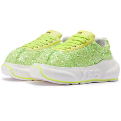 Glitter Lime Chunk – Lime Green Glitter Platform Sneakers