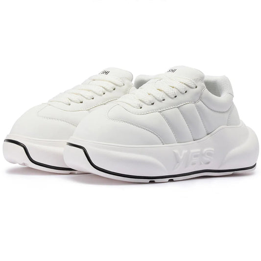 Contour Chunk – White Platform Sneakers