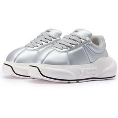 Silver Chunk – Sneakers cu platformă argintiu metalizat