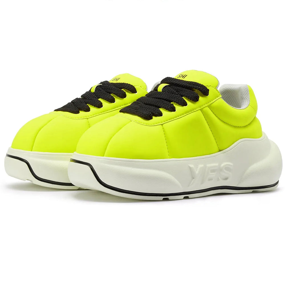Ion Chunk – Neon Yellow-Green Platform Sneakers