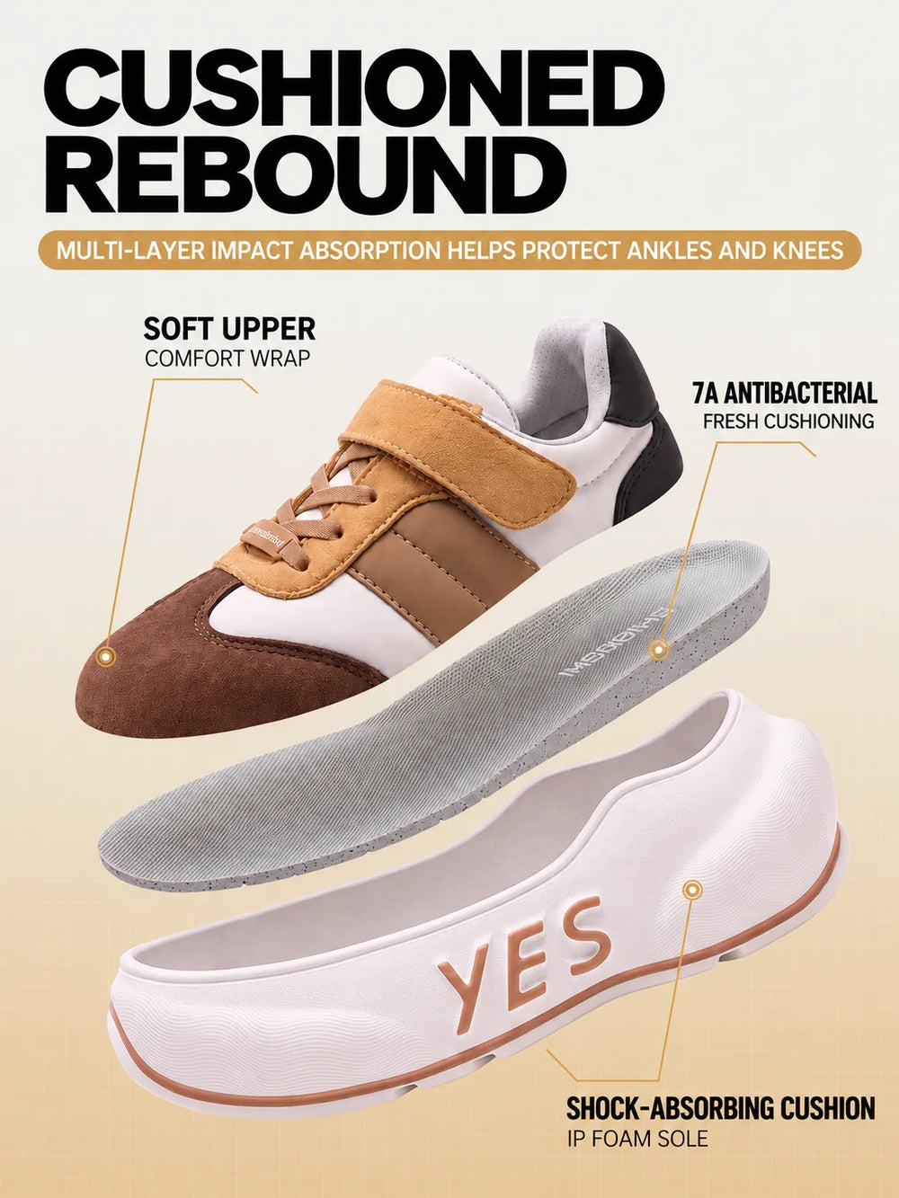 Cedar Kids – Tan & Brown Chunky Sneakers