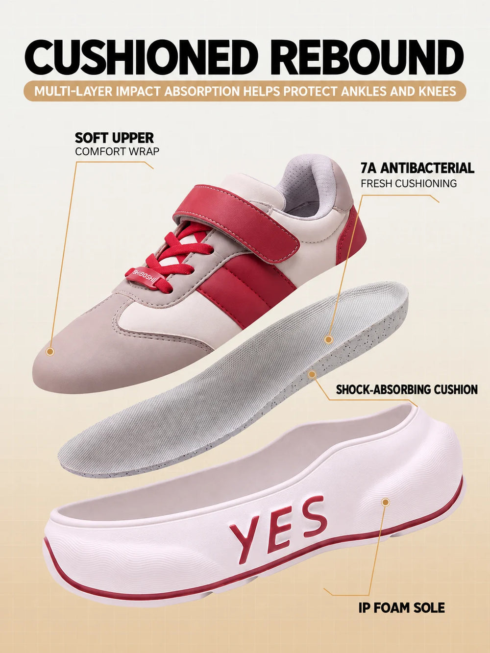 Rally Kids – Red & Gray Chunky Sneakers
