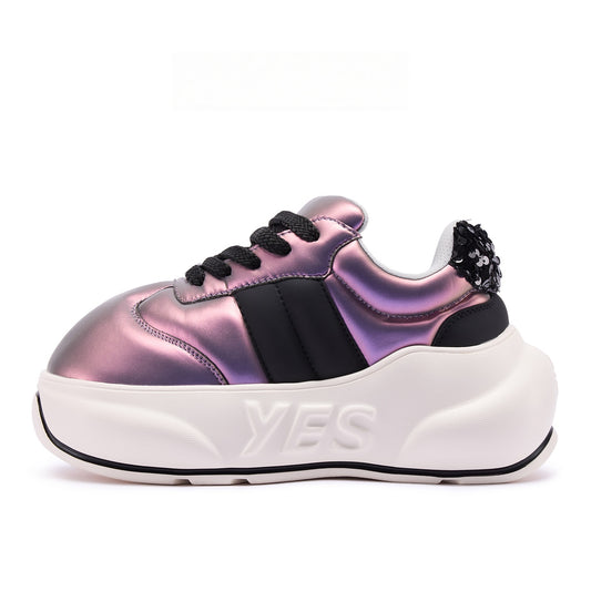 Prism Chunk – Iridescent Purple Platform Sneakers