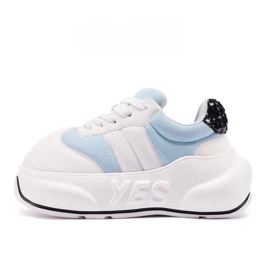 Aqua Chunk – Blue Platform Sneakers