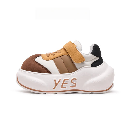 Cedar Kids – Tan & Brown Chunky Sneakers