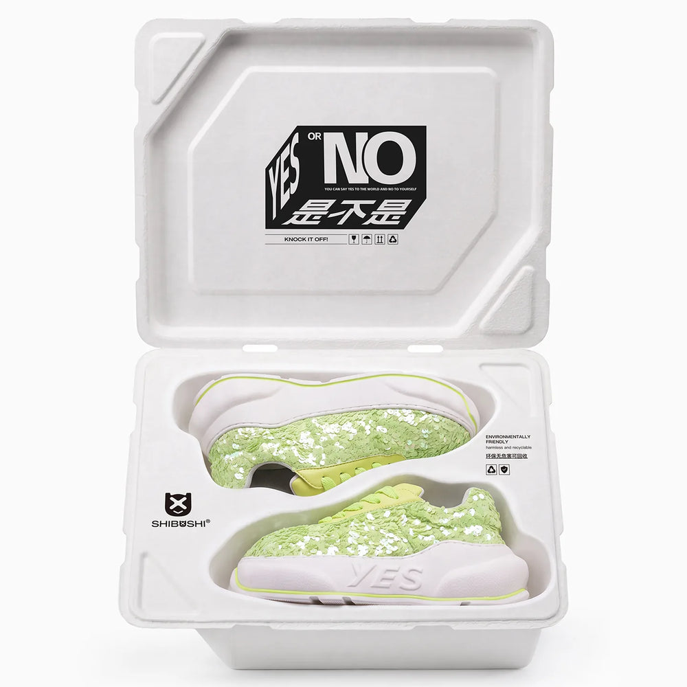 Glitter Lime Chunk – Lime Green Glitter Platform Sneakers