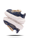 Gilded Indigo Chunk – Blue & Gold Platform Sneakers