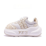 Champagne Chunk – Ivory & Gold Platform Sneakers