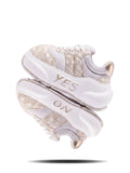 Champagne Chunk – Ivory & Gold Platform Sneakers
