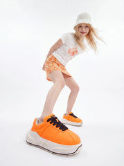 Tangerine Chunk – Orange Platform Sneakers