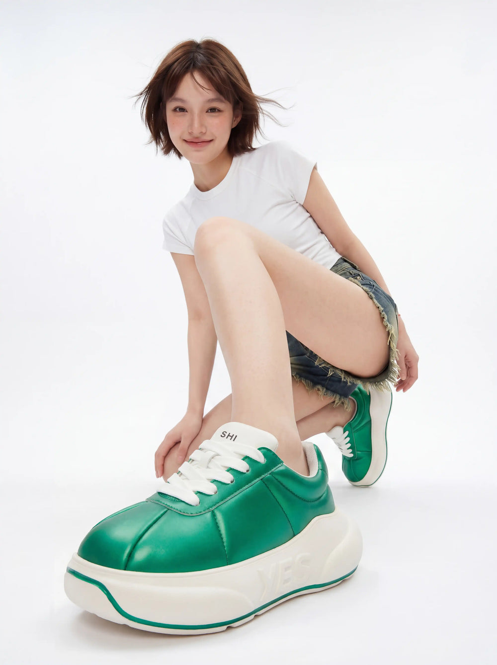 Emerald Chunk – Sneakers cu platformă verde smarald