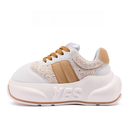 Sand Chunk – Beige Platform Sneakers