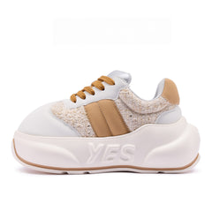 Sand Chunk – Beige Platform Sneakers