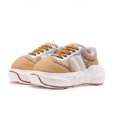 Fawn Bloom Chunk – Beige Floral Platform Sneakers