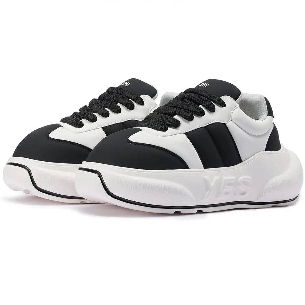 Panda Chunk – Black & White Platform Sneakers