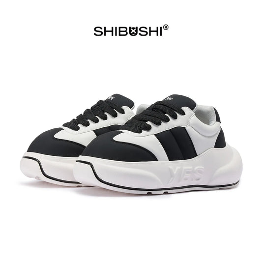 Panda Chunk – Black & White Platform Sneakers