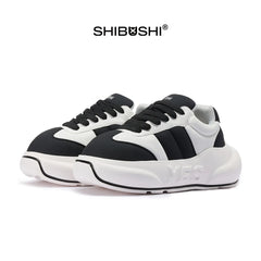Panda Chunk – Black & White Platform Sneakers