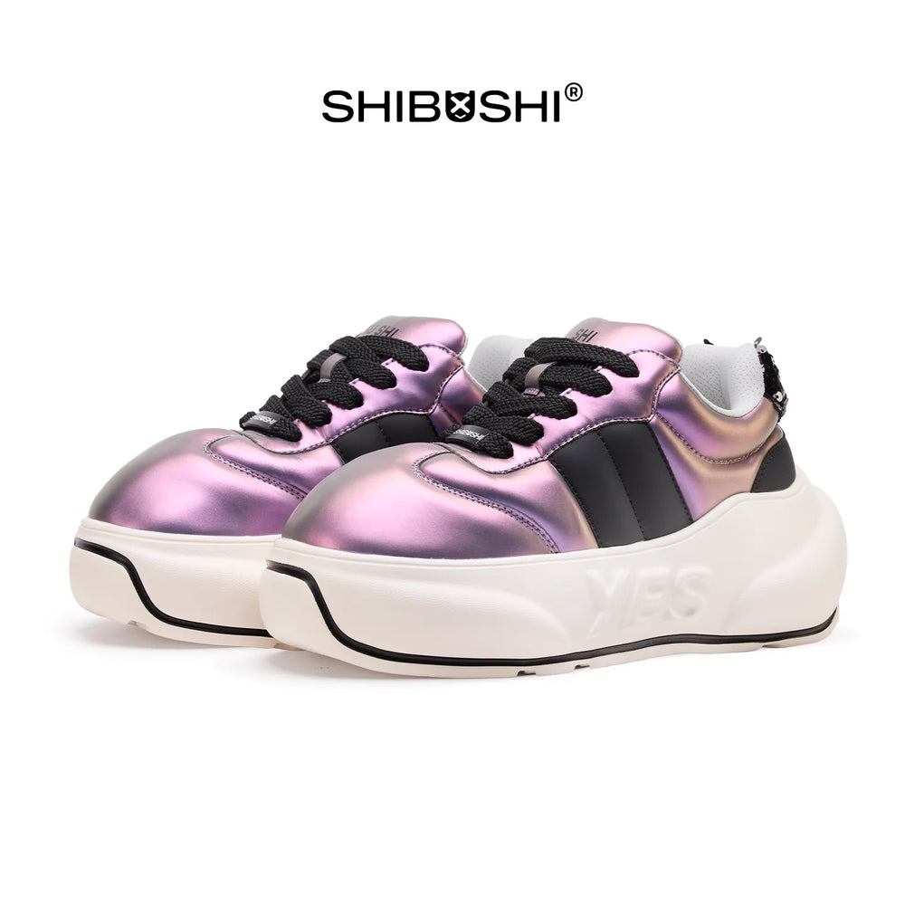 Prism Chunk – Iridescent Purple Platform Sneakers