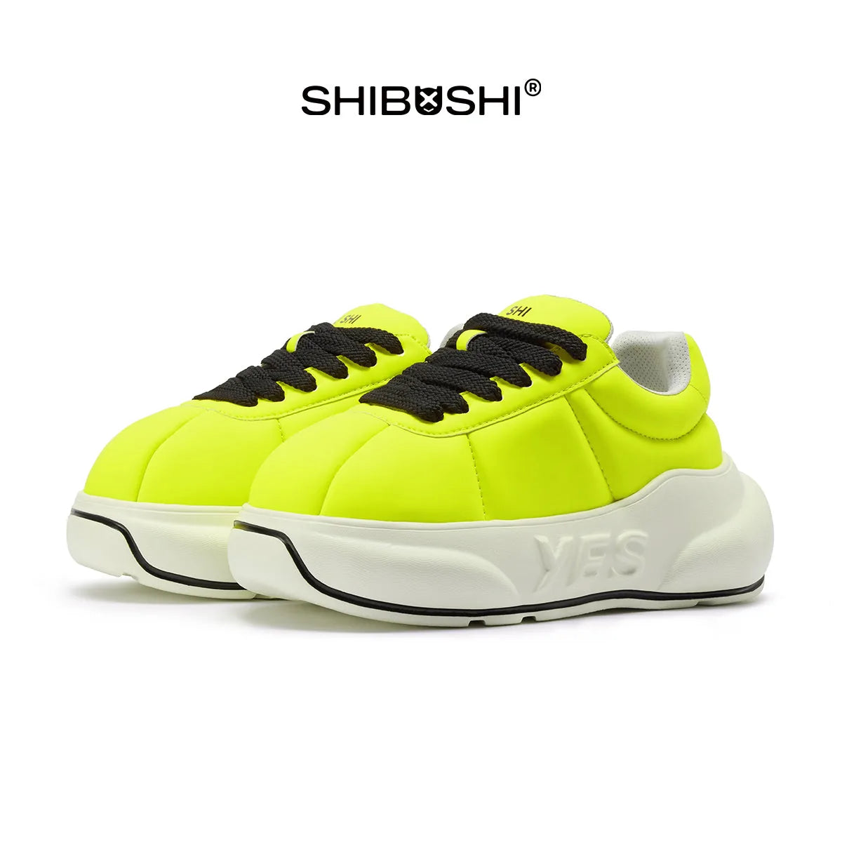 Ion Chunk – Sneakers cu platformă galben-verde neon