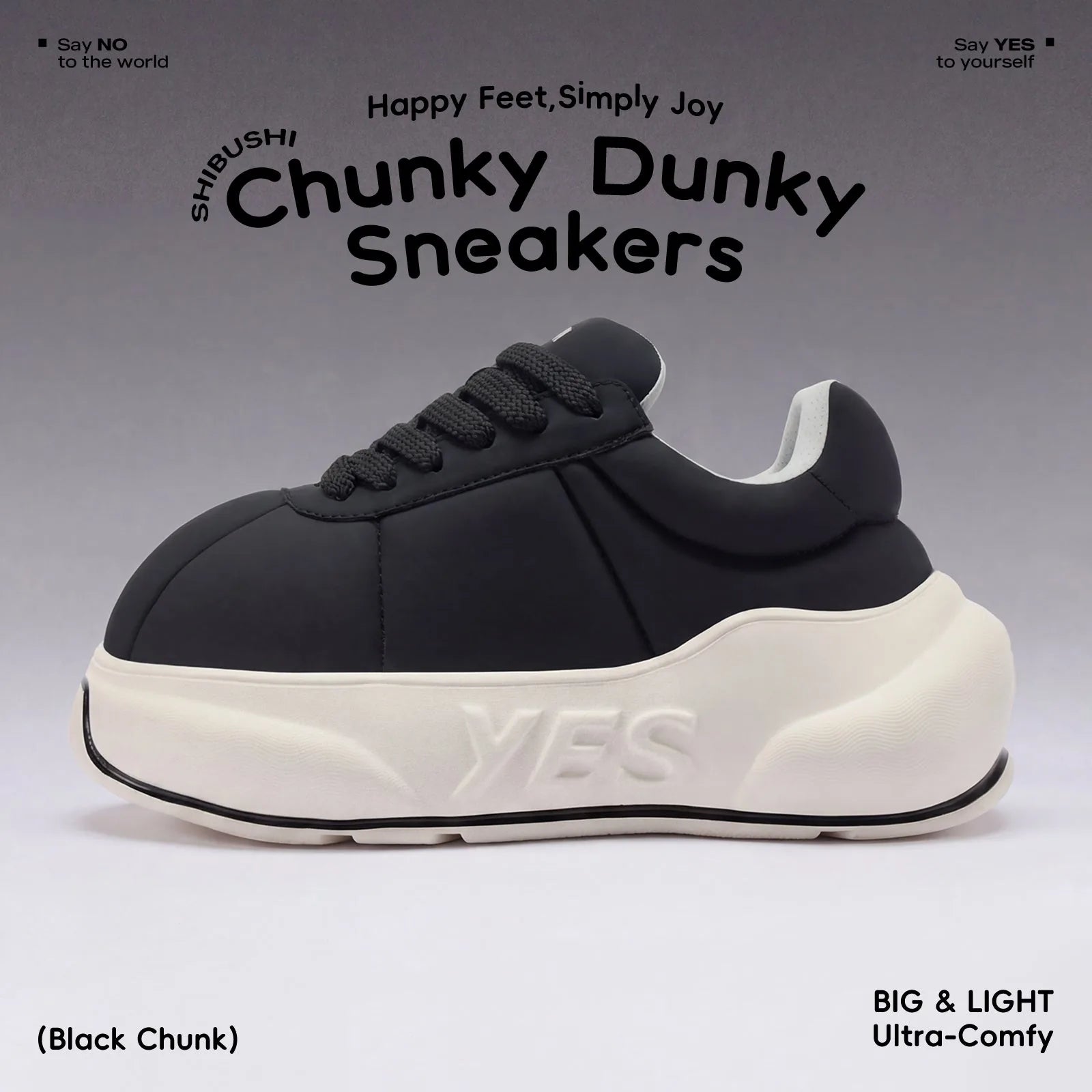 Black Chunk – sorte platform sneakers