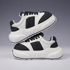 Panda Chunk – Black & White Platform Sneakers
