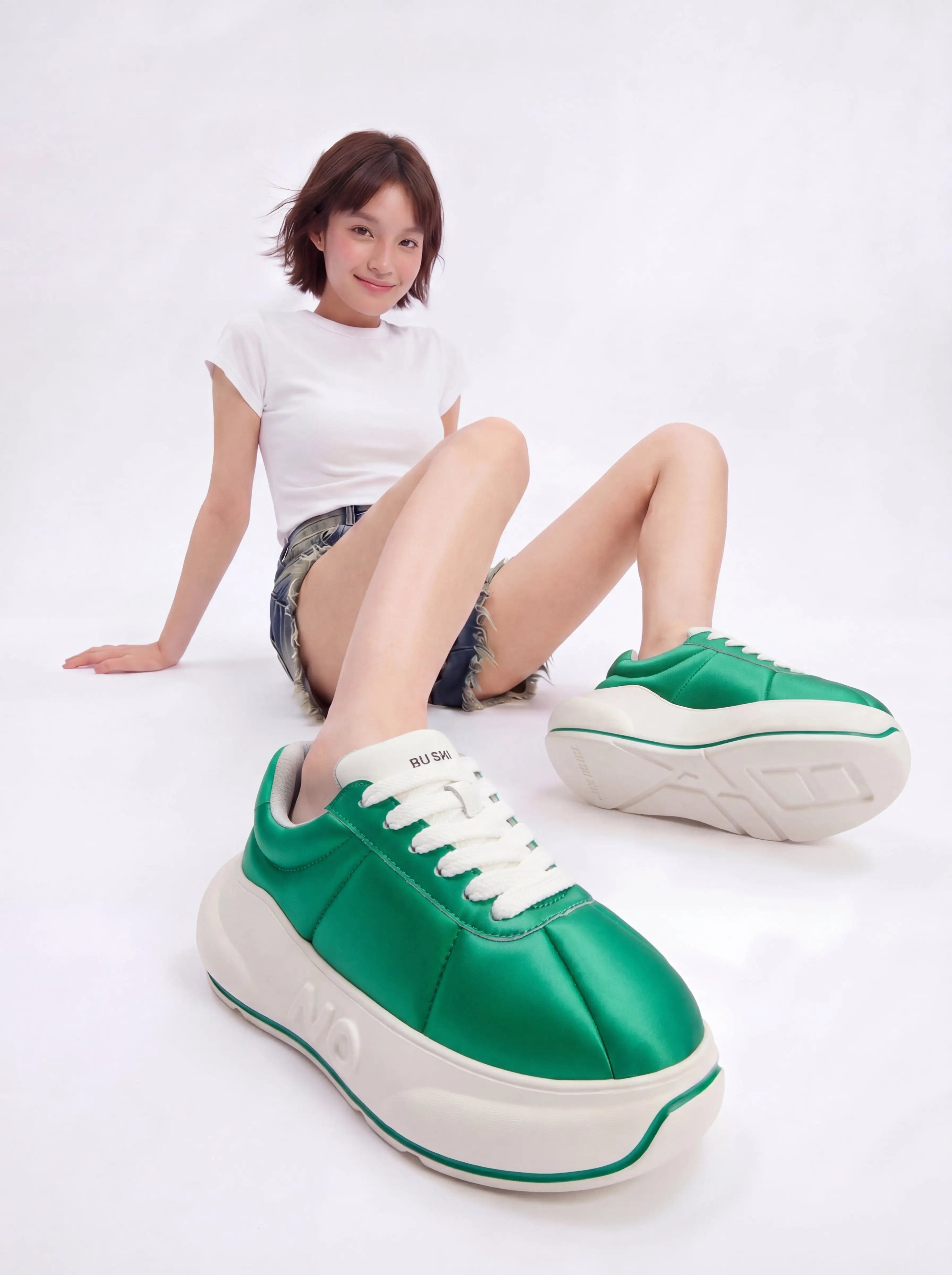 Emerald Chunk – Sneakers cu platformă verde smarald