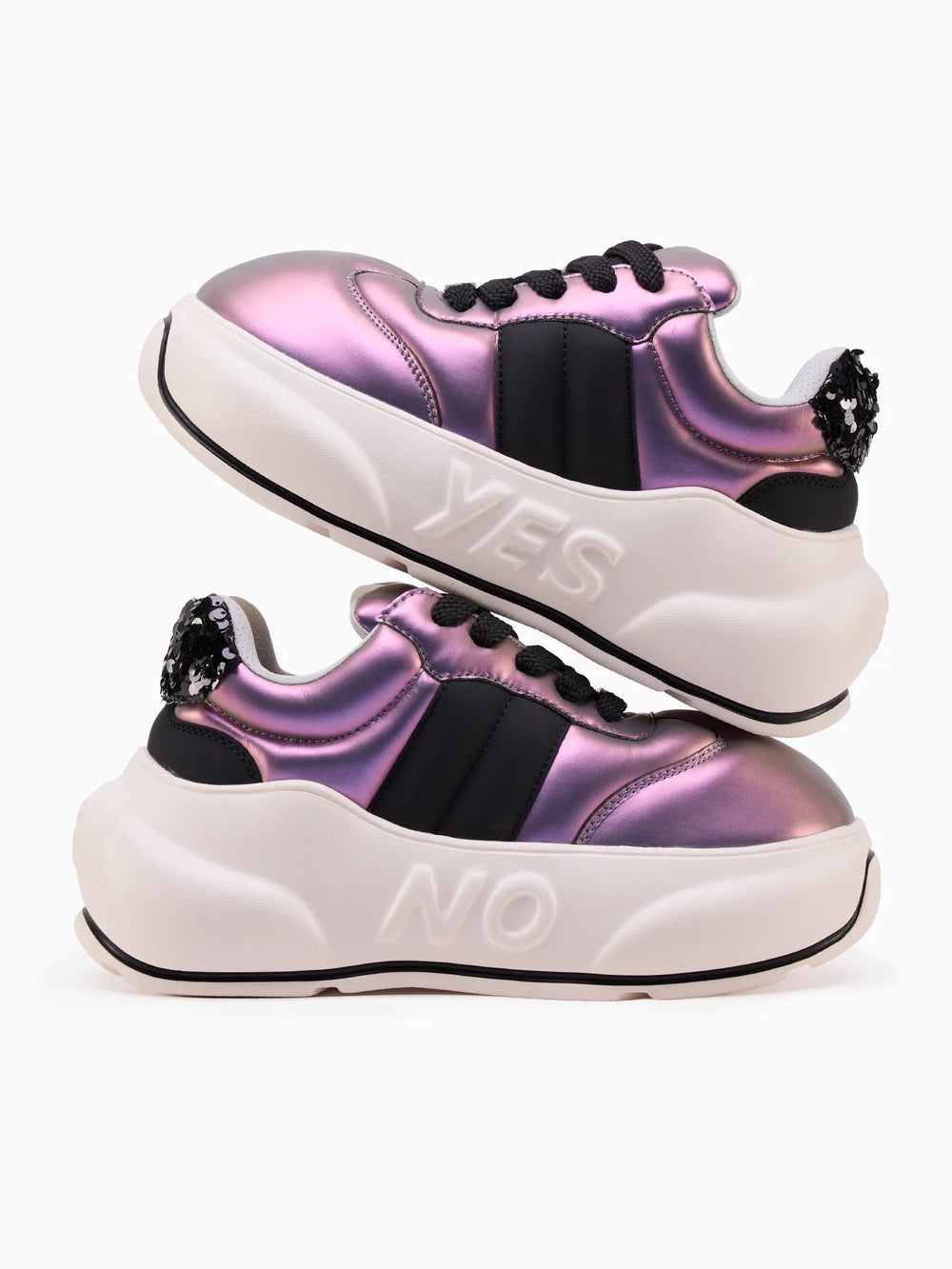 Prism Chunk – Iridescent Purple Platform Sneakers