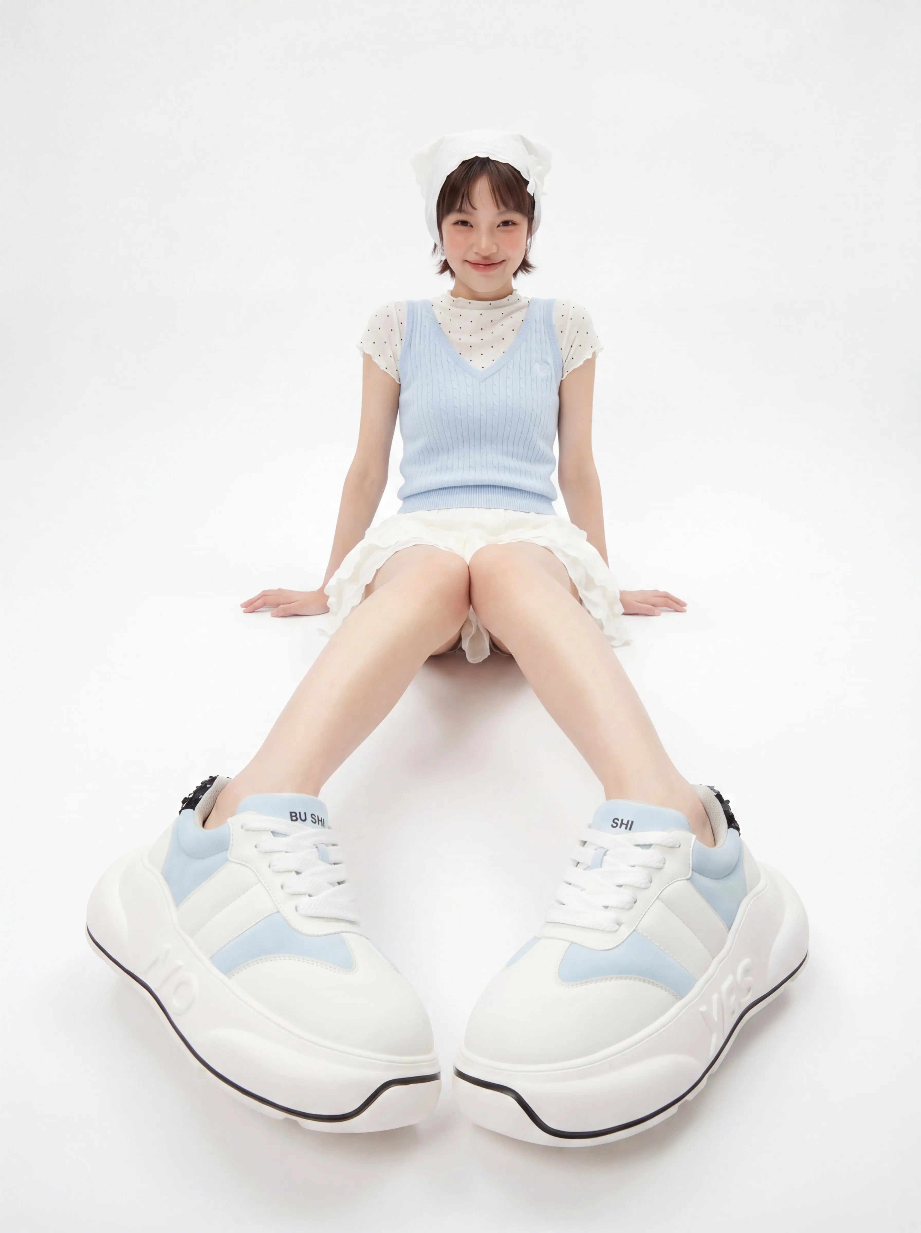 Aqua Chunk – Sneakers con plateau blu