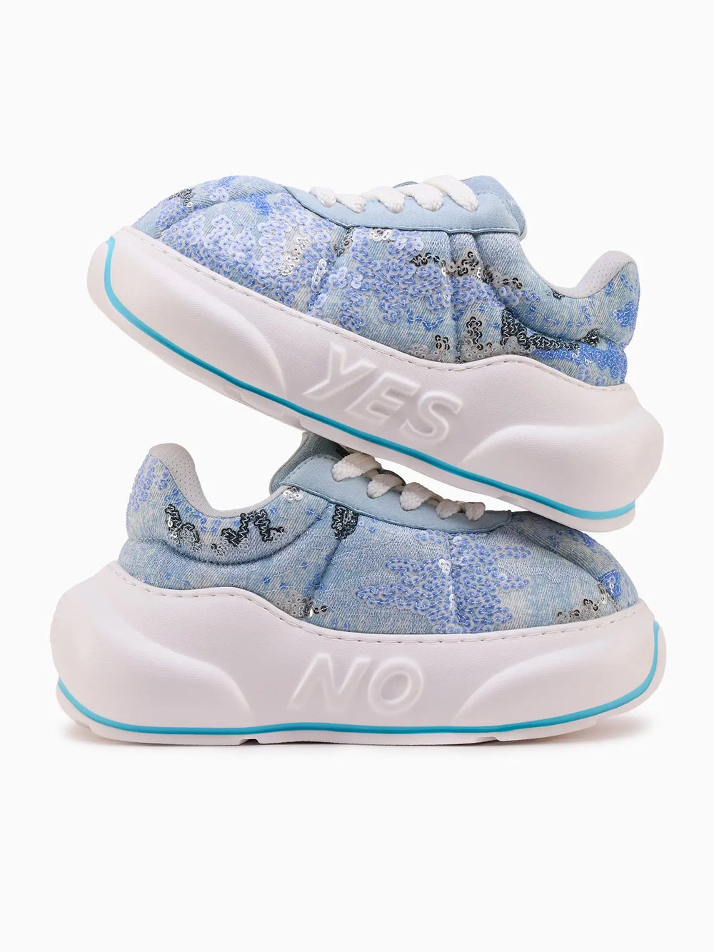 Bead Embroidery Chunk – Sneakers cu platformă cu broderie cu mărgele