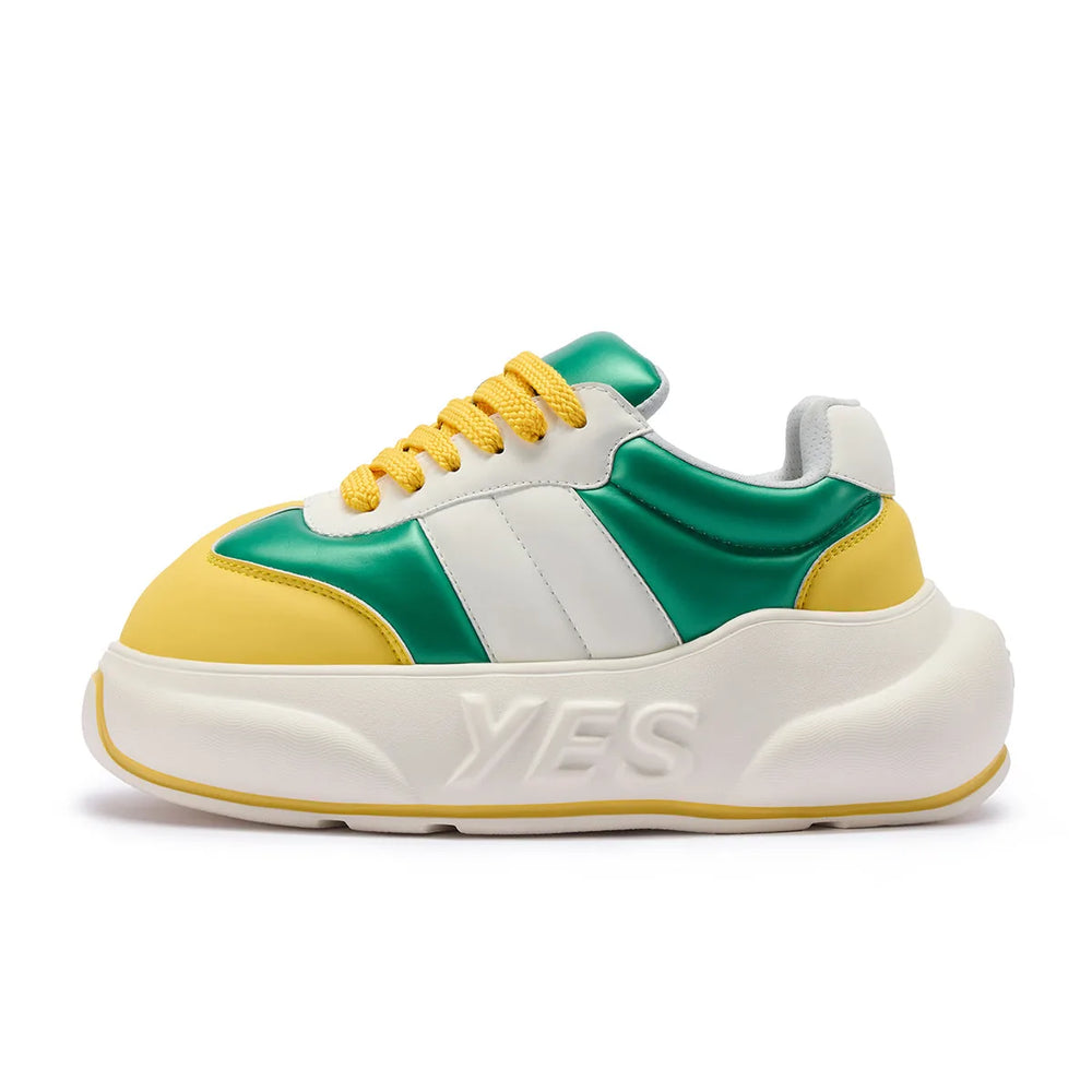 Citrus Chunk – Green & Yellow Platform Sneakers