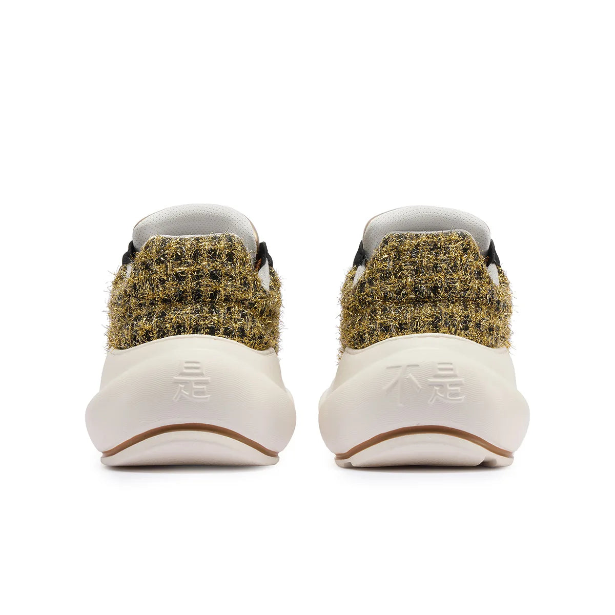 Black Gold Chunk – Sneakers cu platformă negri și aurii