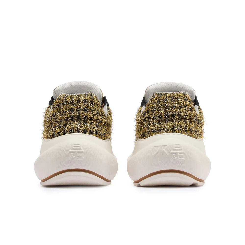 Black Gold Chunk – Sneakers cu platformă negri și aurii