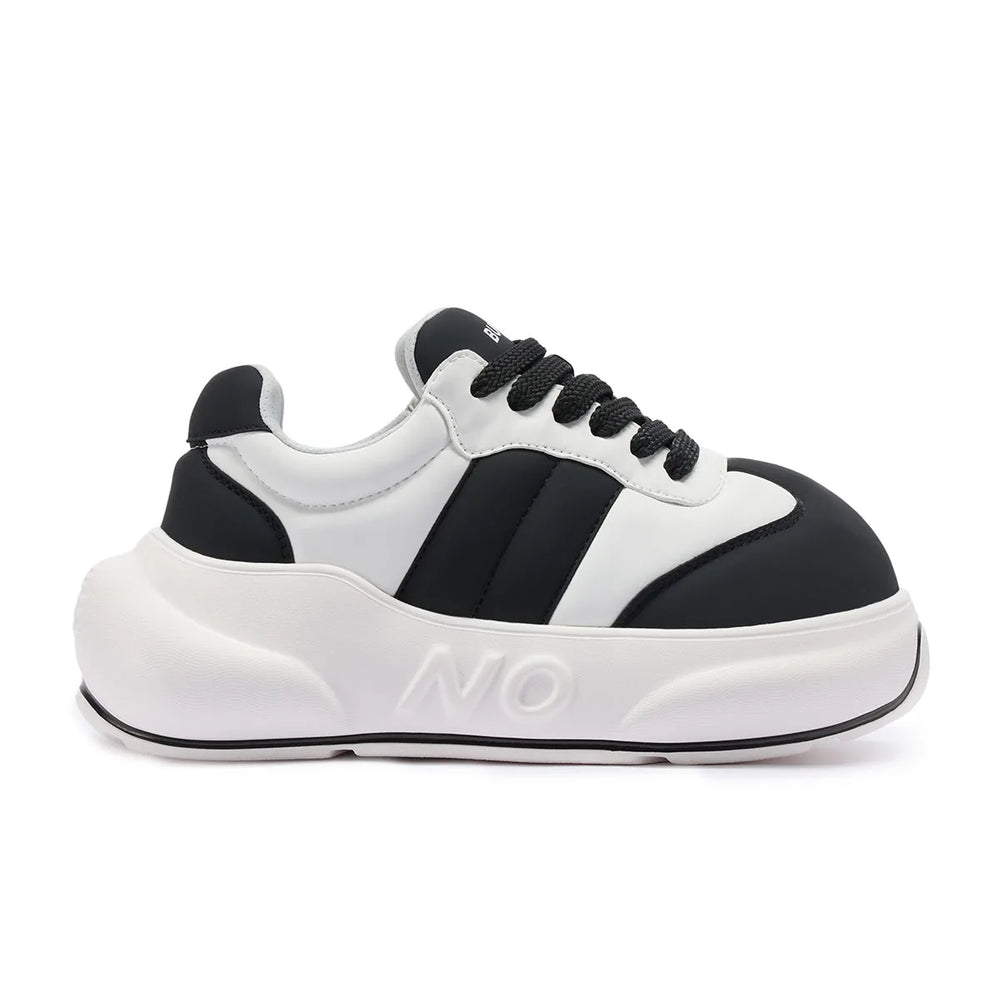 Panda Chunk – Black & White Platform Sneakers