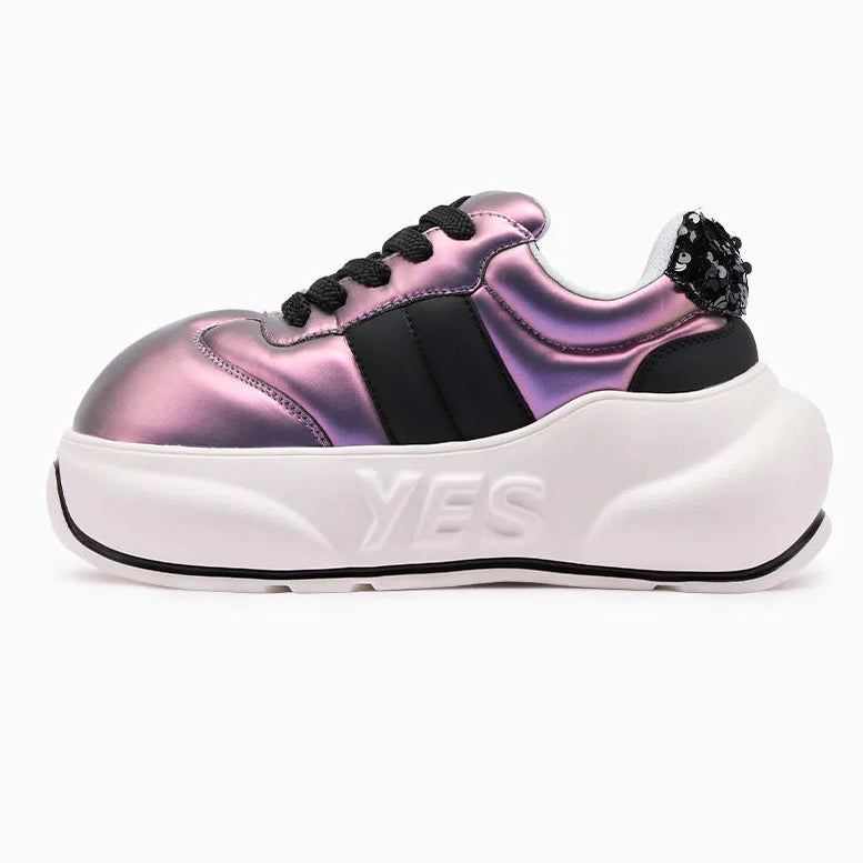 Prism Chunk – Iridescent Purple Platform Sneakers