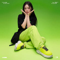 Ion Chunk – Sneakers cu platformă galben-verde neon