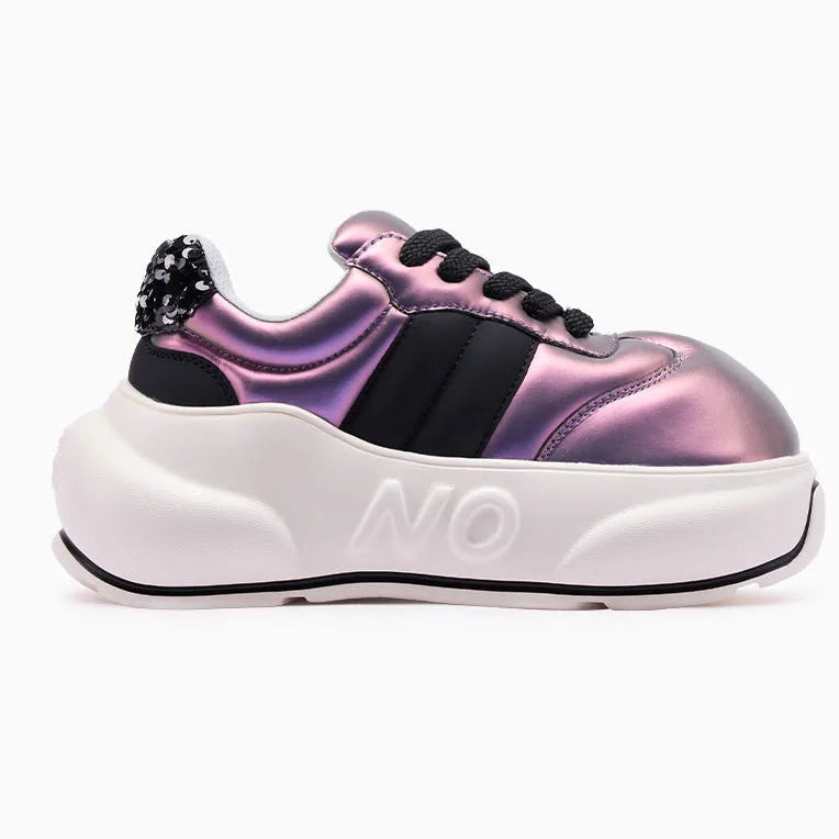Prism Chunk – Iridescent Purple Platform Sneakers