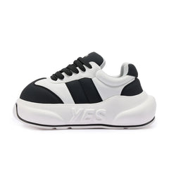 Panda Chunk – Black & White Platform Sneakers