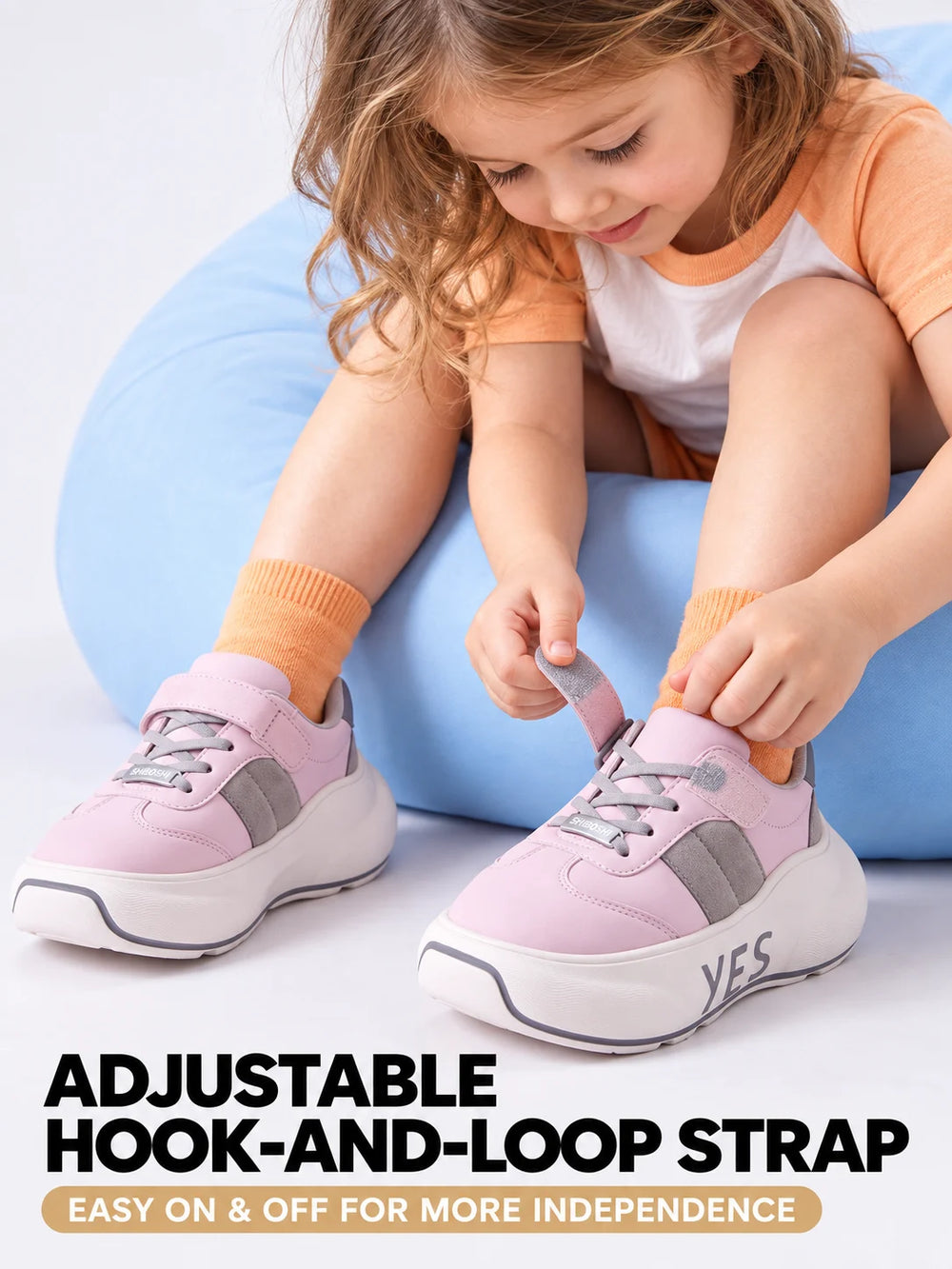 Petal Kids – Pink & Gray Chunky Sneakers