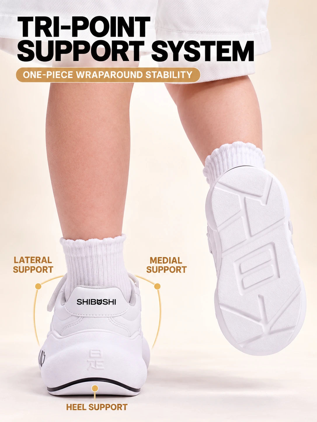 Pure Step Kids – White Chunky Sneakers