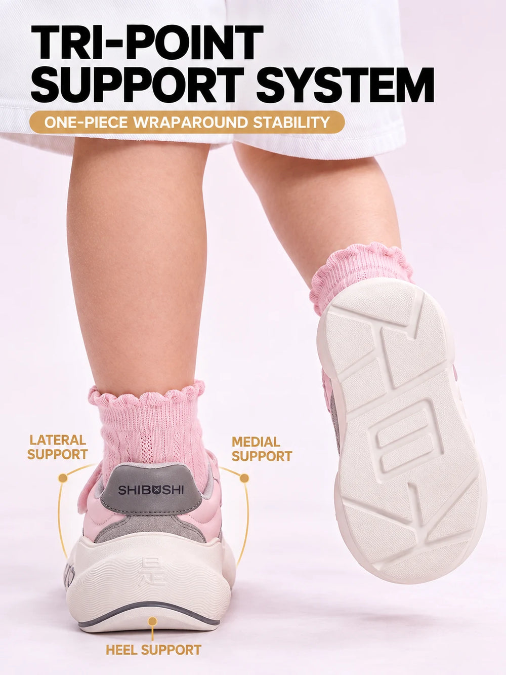 Petal Kids – Pink & Gray Chunky Sneakers