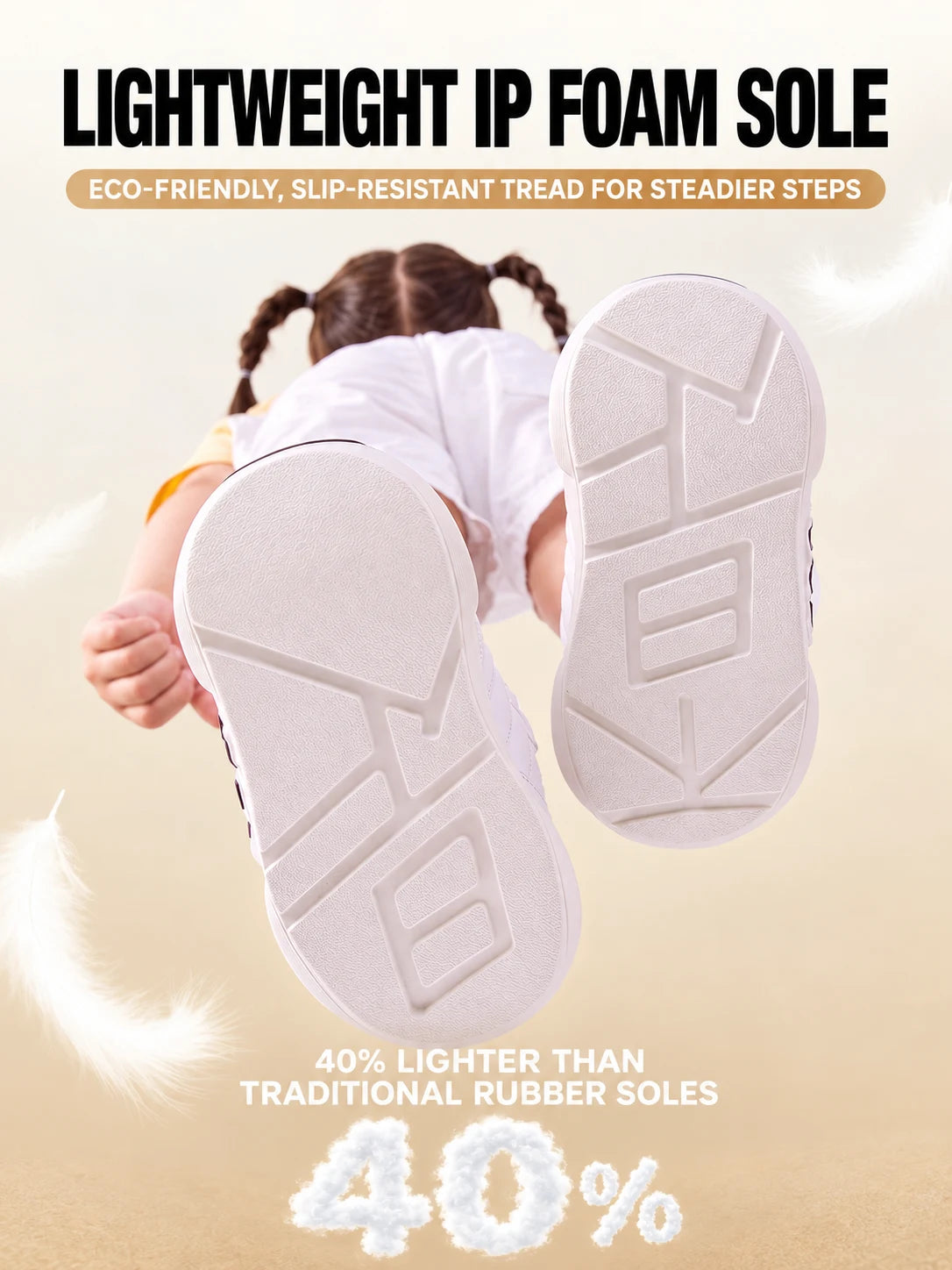 Pure Step Kids – White Chunky Sneakers