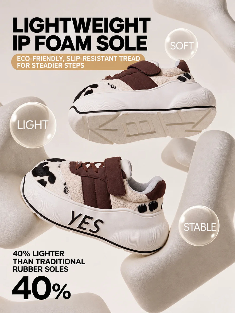 Moo Chunk Kids – Cow Print Kids Sneakers