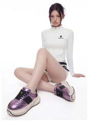 Prism Chunk – Iridescent Purple Platform Sneakers
