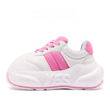 Peony Chunk – Pink & White Platform Sneakers