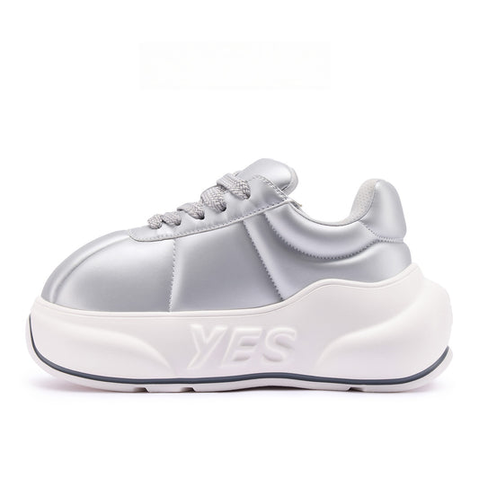 Silver Chunk – Metallic Silver Platform Sneakers