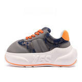 Signal Chunk – Navy & Orange Platform Sneakers