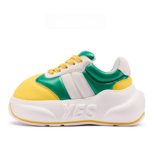Citrus Chunk – Green & Yellow Platform Sneakers