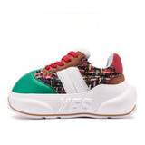 Mosaic Chunk – Green & Multicolor Platform Sneakers
