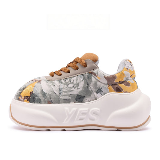 Floral Gold Chunk – Floral Gold Platform Sneakers